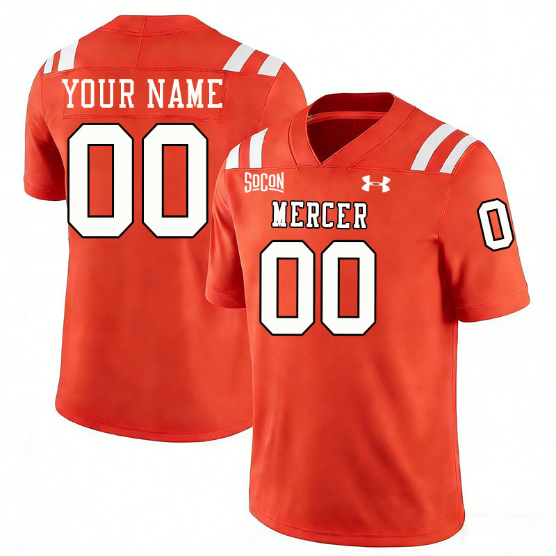 Custom Mercer Bears Name And Number Football Jerseys-Orange